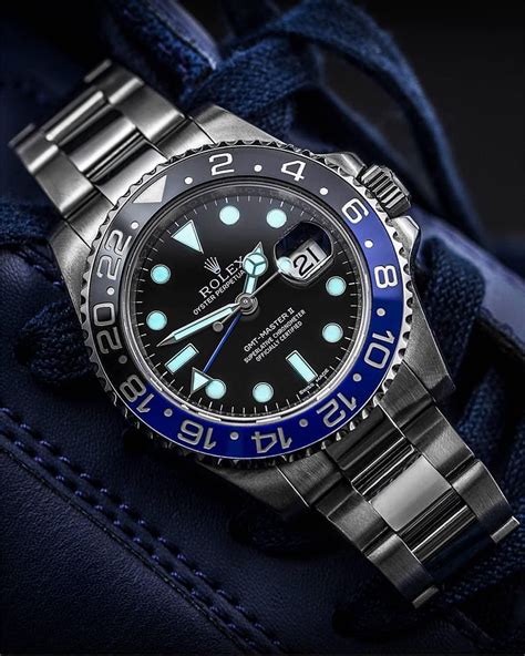 rolex gmt batman leather strap|Rolex 116710blnr.